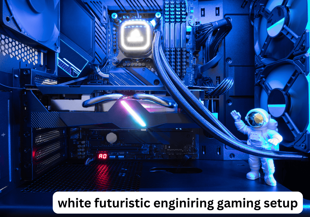 White Futuristic enginiring Gaming Setup